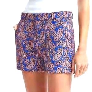 🛑SOLD- New Banana Republic blue purple paisley print shorts size 6 petite
